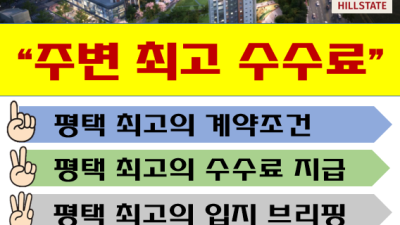 힐스테이트 평택역 수수료 파격 인상